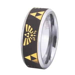 Bague Zelda Triforce avec blason Hyrule Crest