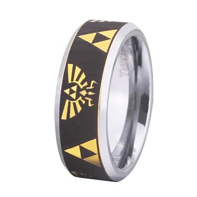Bague Zelda Triforce avec blason Hyrule Crest