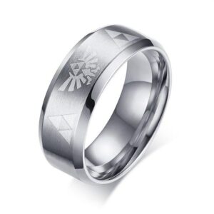 Bague Zelda Triforce argent en acier