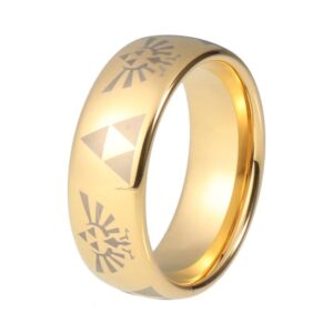 Bague Zelda Triforce dorée en tungstène