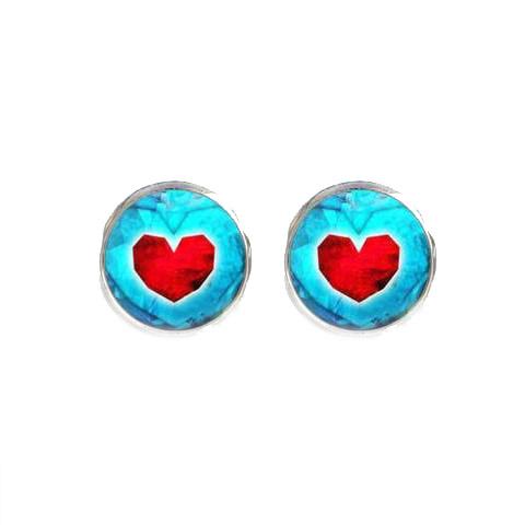 Boucles d’oreilles Zelda cœur rouge à suspendre