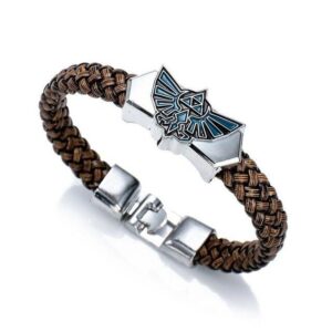 Bracelet Zelda Triforce en cuir brun