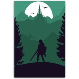 Poster Zelda d’Hyrule avec pleine lune