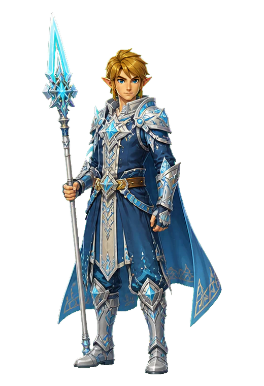 Armure cérémonielle fantasy avec lame de glace