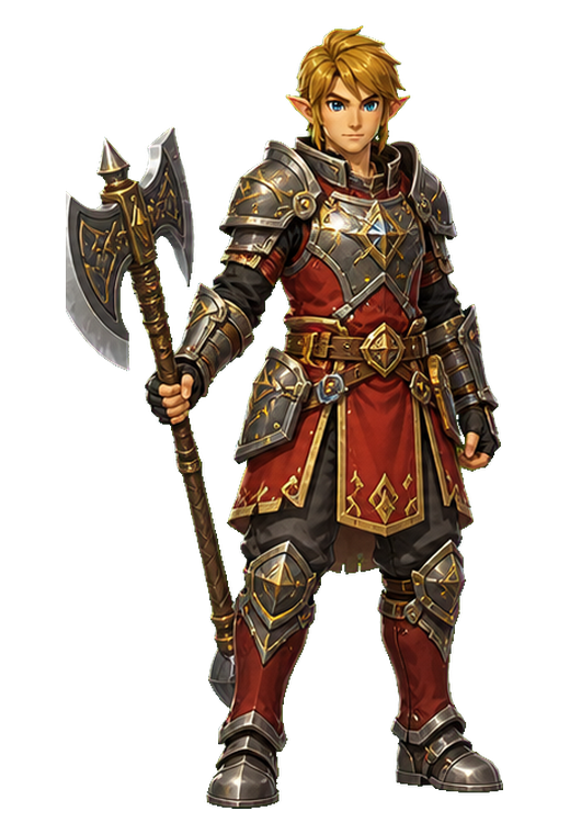 Armure de gardien fantasy avec grande hache