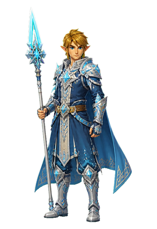 Armure cérémonielle fantasy avec lame de glace